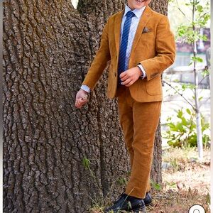 Appaman tailored boys corduroy camel suit size 8-10 modern fit